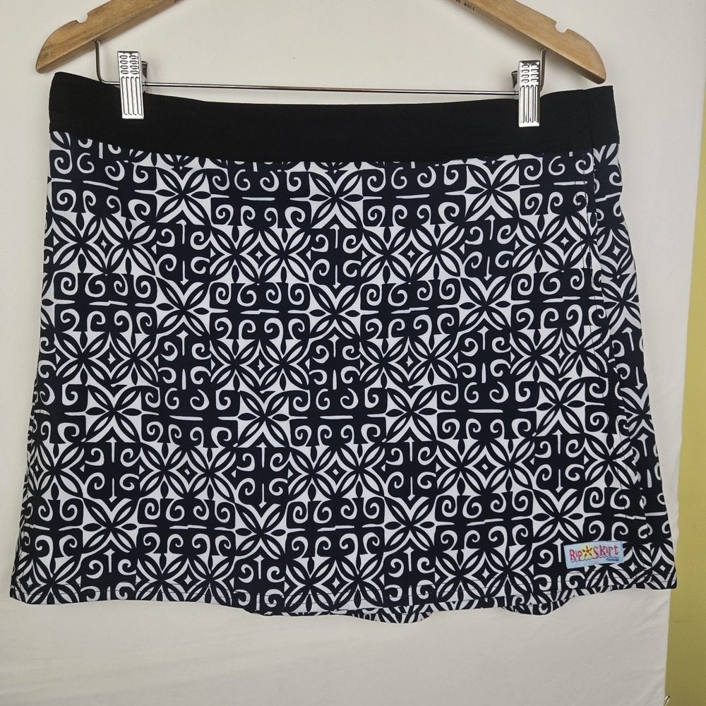 RipSkirt Hawaii Womens Large Wrap Skirt  Dark Navy Geometric Beach Active Surf